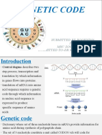 Genetic Code: Submitted By-Poornima 2223 MSC Zoology Pre Submitted To-Dr Sudhir Kataria