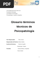 Glosario de Términos Técnicos Psicopatología