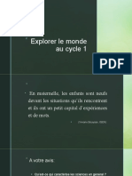 Explorer Le Monde Au Cycle 1