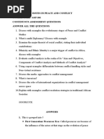 Course Title: Issues in Peace and Conflict Course Code: GSP 202 Continuous Assessment Questions Answer All The Questions