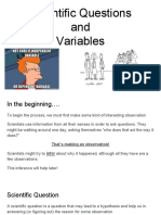 Scientific Questions and Variables