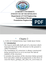 Wachemo University Institute of Technology Department of Civil Engineering Geotechnical Stream Foundation Engineering-I