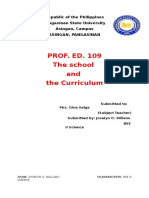 Prof. Ed. 109 The School and The Curriculum Actvities Millano Jocelyn O. Bse II Science