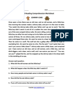 Grade 3 Reading Comprehension Worksheet Johnny-Cake