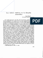 Los Valores Estéticos de La Filosofía Aristotélica