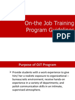 On-The Job Training Program Guidelines