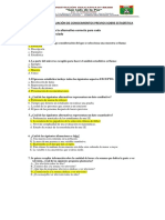 Evaluación de Conocimientos Previos Sobre Estadística para 1° de Sec