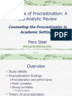 The Nature of Procrastination: A Meta-Analytic Review: Counseling The Procrastinator in Academic Settings