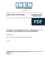 Nte Inen 2047 - 2013 Resistencia A La Flexión Materiales Plasticos Rigidos