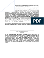 Poder de Autorizacion para Viaje de Menor - Jose Montero Mateo