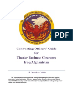 Contracting Officers' Guide For Theater Business Clearance, Iraq - Afghanistan, 15 OCT 10