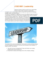 Principle 2 of ISO 9001 Leadership