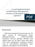 Awareness and Implementation of Solid Waste Management Practices of Residents in San Agustin 2