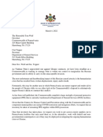 Letter Regarding PPE and Ukraine