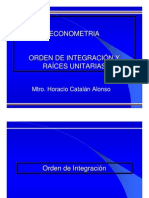 Orden de Integracin y Races Unitarias