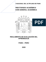 Reglamento de Evaluación Del Aprendizaje 2020