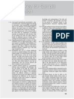 Answer Key For Sample Examination: Endodontics