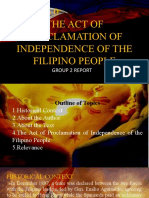 Lesson 6.0 The Act of Proclamation of Independence of The Filipino People