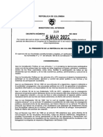 Decreto 318 Del 5 de Marzo de 2022 - ELECCIONES