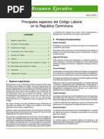 Resumen Ejecutivo: Principales Aspectos Del Código Laboral en La República Dominicana