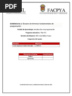 EVIDENCIA No 1 Glosario de Términos Fundamentales de Programación