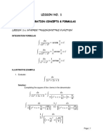 Lesson 1.i - 1.j - Integration Concepts & Formulas