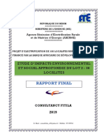 Projet D'électrification Rurale Du Bénin-Rapport - EIES - Lot2 - BAD