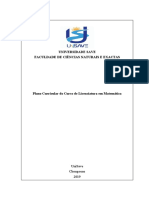 Curriculo Do Curso de Licenciatura em Matematica UNISAVE