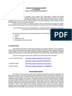 Organization and Management 1 Quarter Lesson 3: The Firm and Its Environment