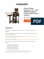 Prusa Printer Enclosure v2 - With MMU2S Support - 0.125 Inches Acrylic