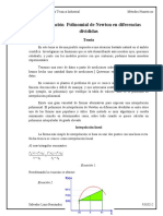 Interpolación de Newton Por Diferencias Divididas