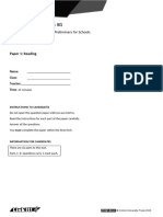 Mid-Year Practice Test: B1: in The Style of Cambridge B1 Preliminary For Schools