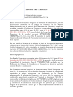 INFORME DEL COMISARIO Hilados de Venezuela