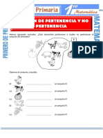 Relación de Pertenencia y No Pertenencia para Primero de Primaria