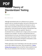 Stasis Theory of Standardized Testing