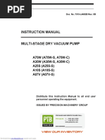 Ebara Dry Vacuum Pump O&M Manual