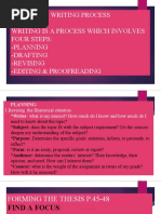 Chapter 2: Writing Process Writing Is A Process Which Involves Four Steps: - Planning - Drafting - Revising - Editing & Proofreading