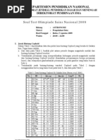 Soal OSN Astronomi Peng. Data 2009