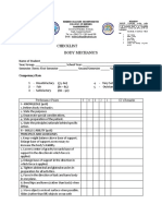 Body Mechanics Checklist