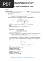 Triangles: TLE Grade 7 Learning Activity Sheet