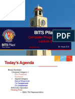 BITS Pilani: Computer Programming