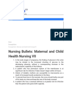 Maternal and Child Health Nursing 7 Bullets