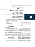 Orden Del Día #13: Sesiones Ordinarias 2018