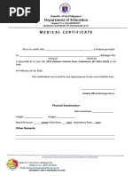 Department of Education Medical Certificate: Republic of The Philippines