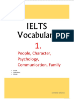 Ielts Vocabulary: People, Character, Psychology, Communication, Family