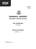 Annamalai University: M.Sc. Mathematics