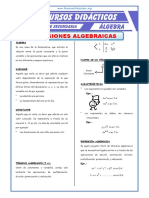 Clasificación de Las Expresiones Algebraicas para Tercero de Secundaria