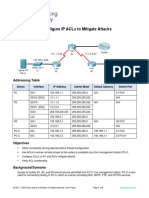 4.1.2.5 Packet Tracer - Configure IP ACLs To Mitigate Attacks