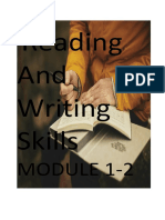 Reading and Writing Module 1 2