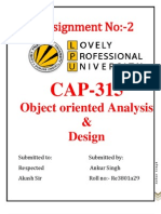 Assignment No:-2: Object Oriented Analysis & Design